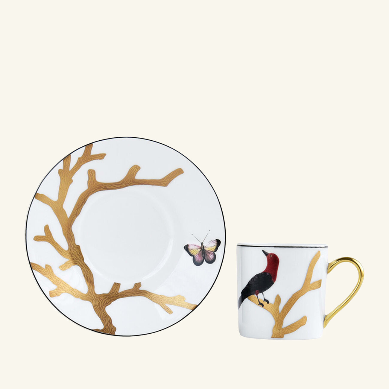 bernardaud coffee cup   saucer gold