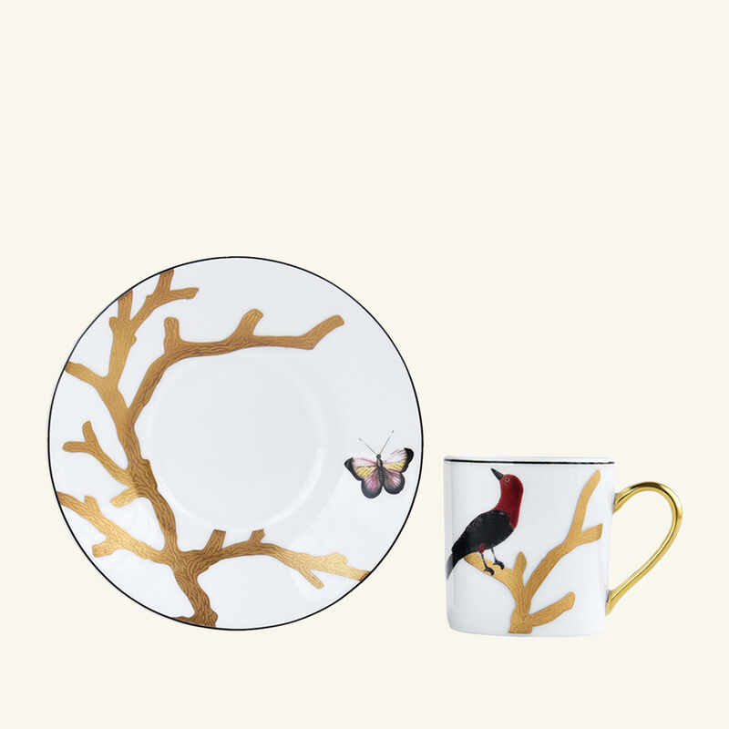 bernardaud coffee cup   saucer gold