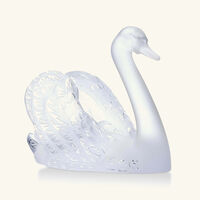 lalique swan head up sculpture small clear
