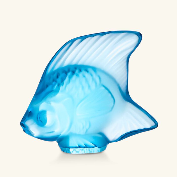 lalique fish figurine small blue