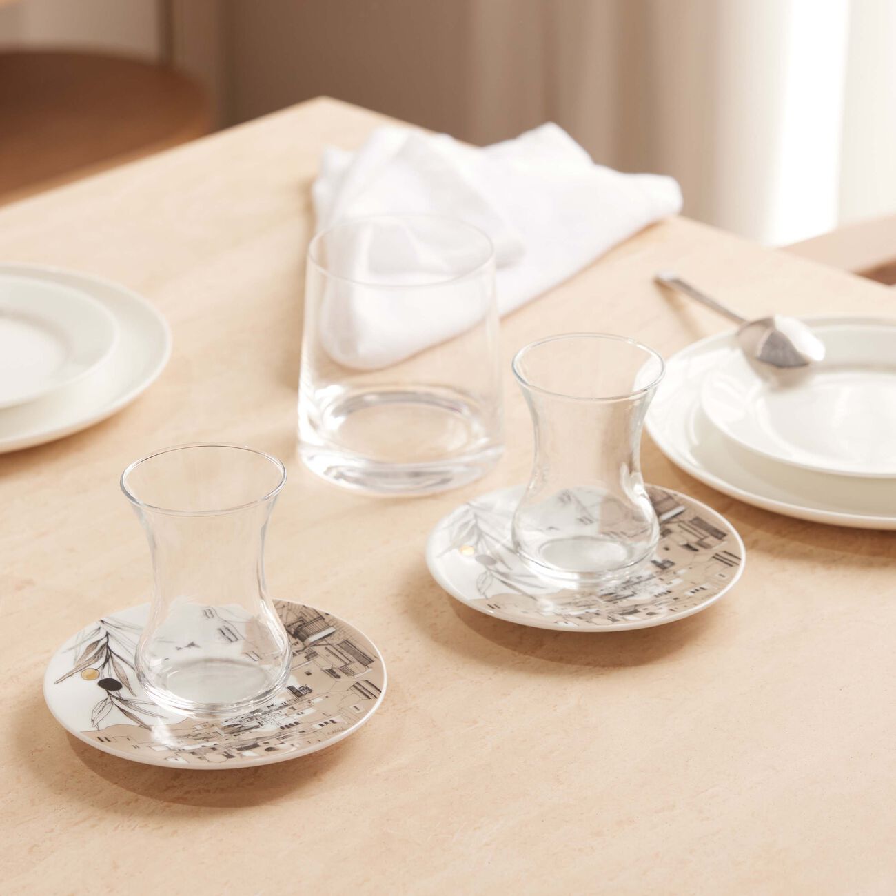 Naseem Tea Cup & Saucer Clear Set Of 2 silsal naseem tea cup saucer clear set of 2