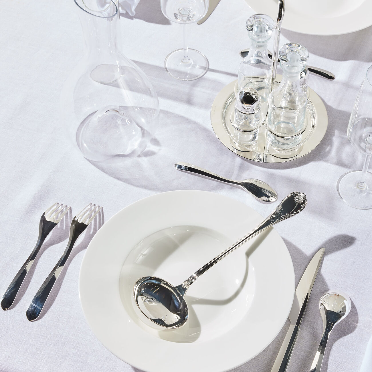 christofle marly soup ladle silver plated