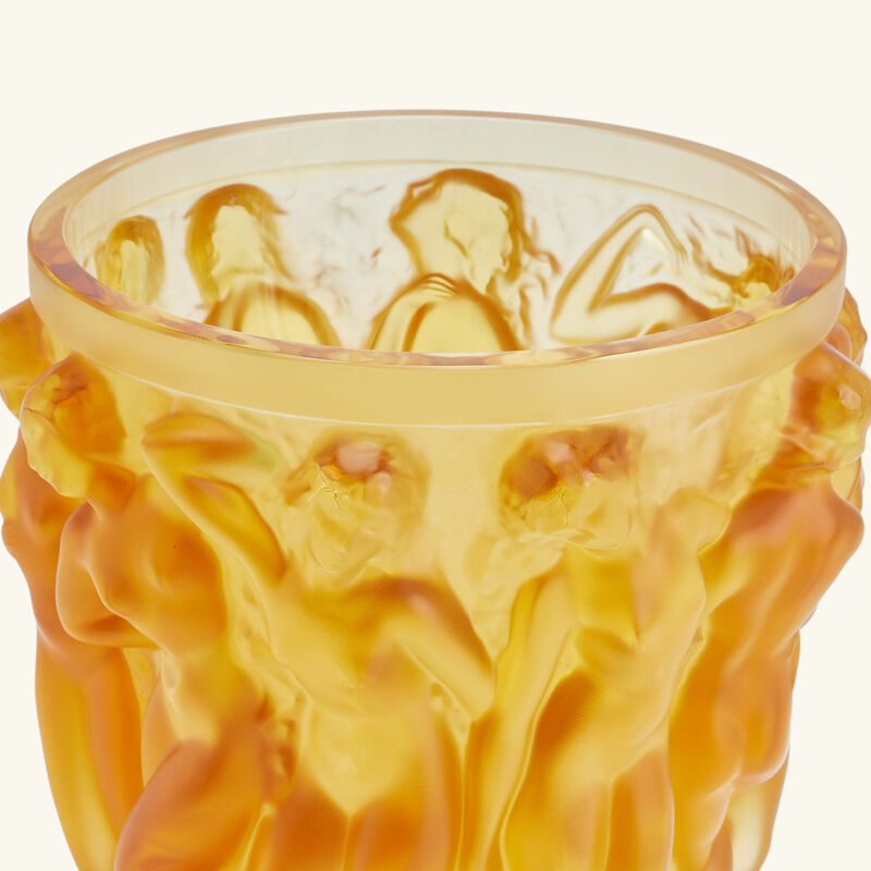 Bacchantes Vase Small Orange lalique bacchantes vase small orange