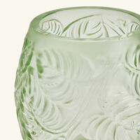 lalique feuilles vase small green