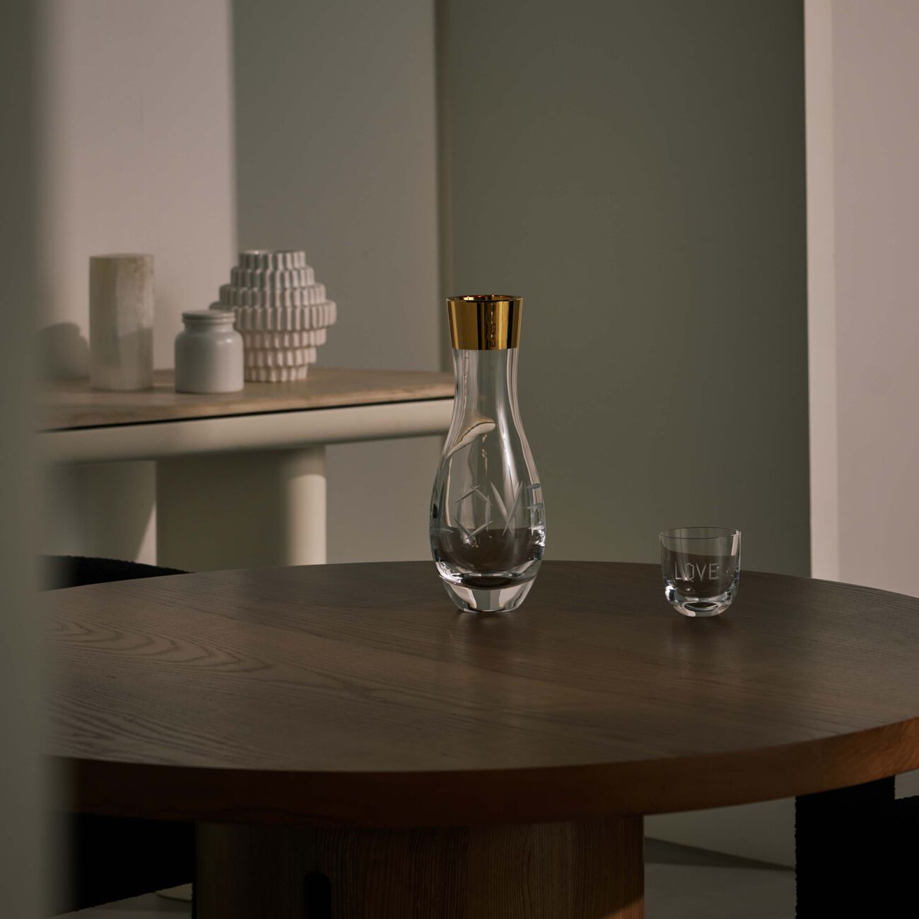 ruckl abc love drinking glass clear