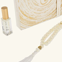Safaa White Shell Misbaha & Fragrance Set light of sakina safaa white shell misbaha fragrance set