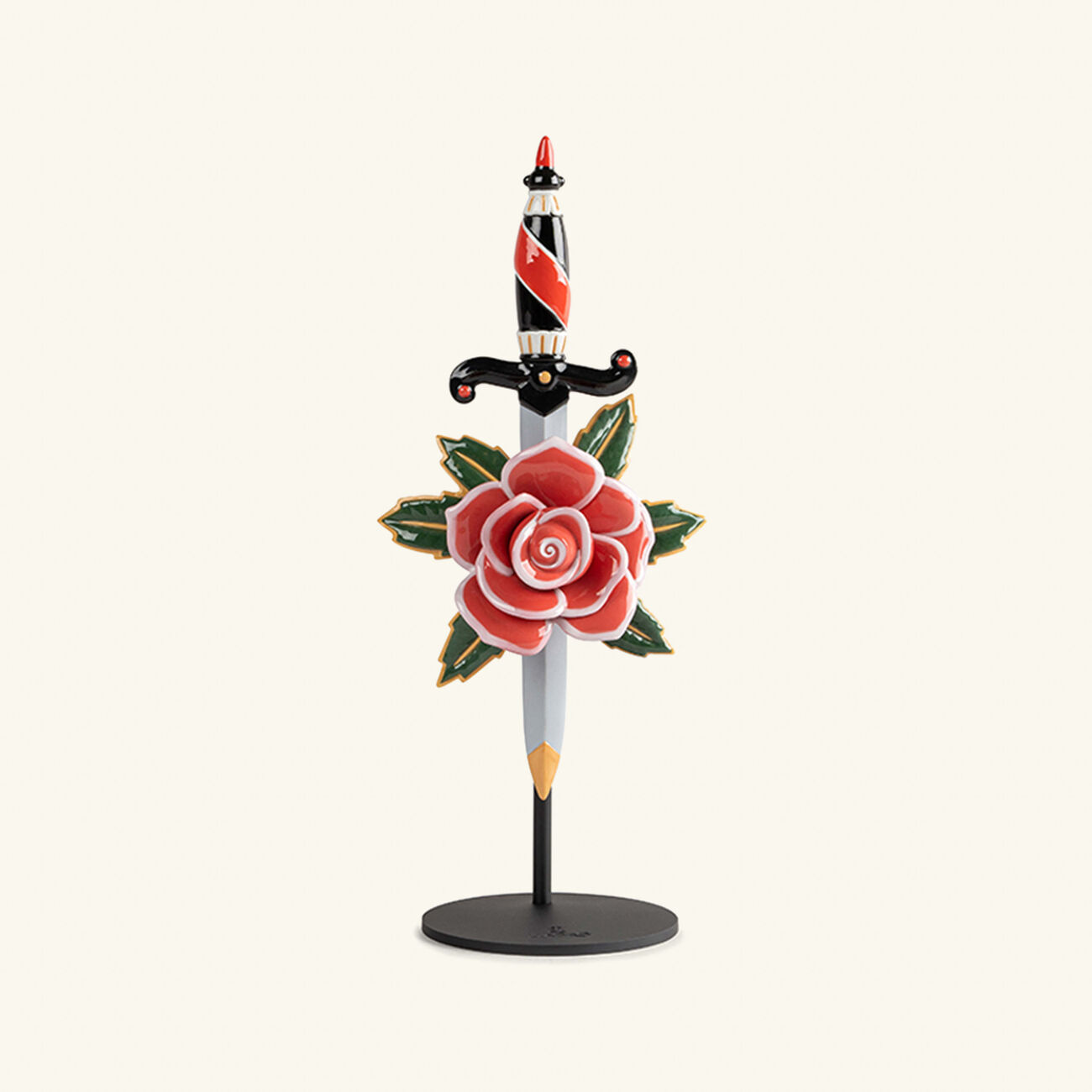 Dagger and Rose Sculpture Medium Red lladro dagger and rose sculpture medium red