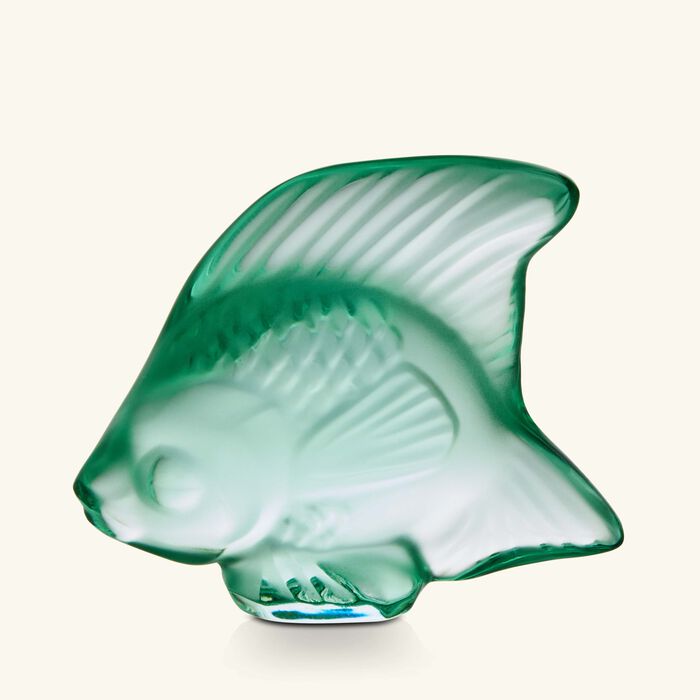 lalique fish figurine mini green