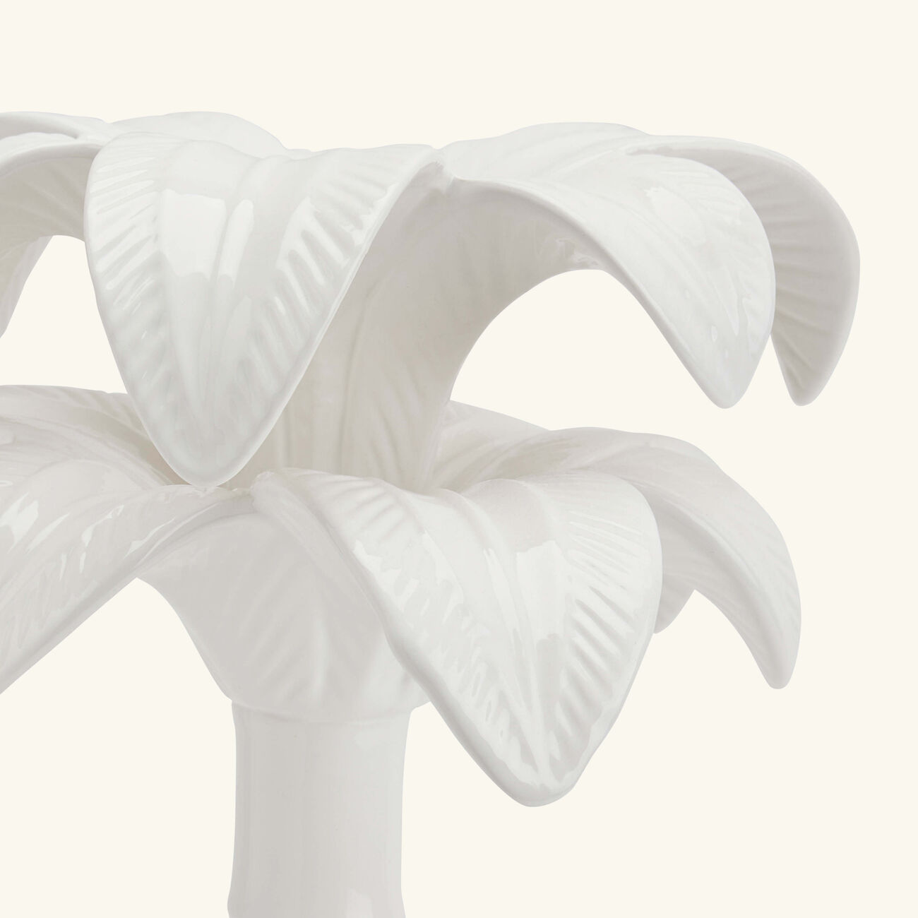 les ottomans palm trees candle holder large white