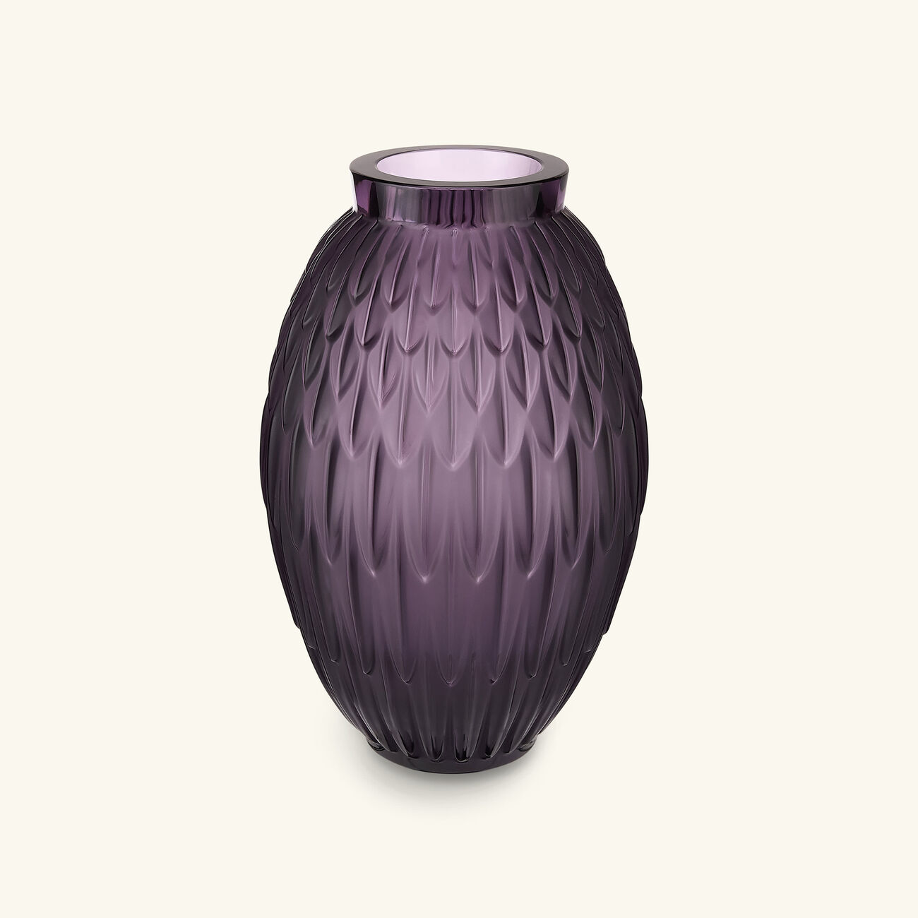 lalique vesper plumes vase medium purple