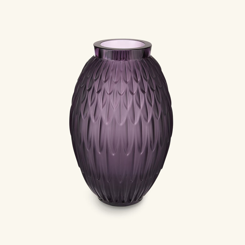 lalique vesper plumes vase medium purple
