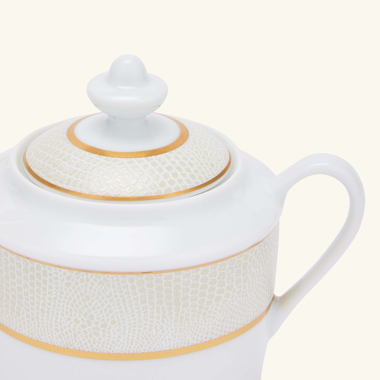 bernardaud sauvage blanc sugar bowl gold