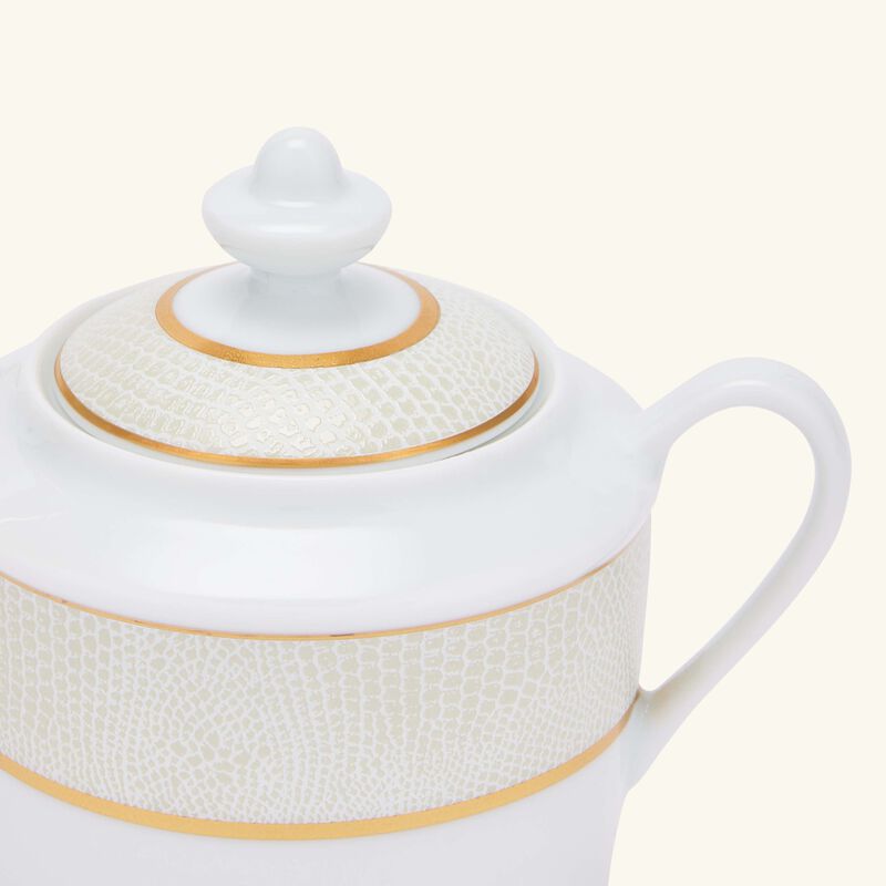 bernardaud sauvage blanc sugar bowl gold