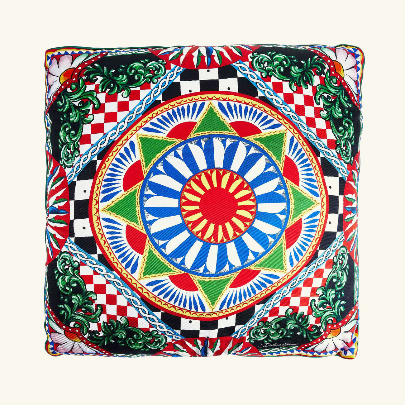 dolce gabbana casa silk twill pillow pattern