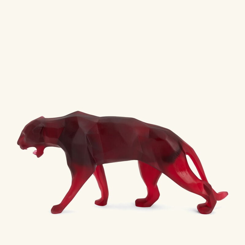 Wild Panther Sculpture Small Red Limited Edition daum wild panther sculpture small red limited edition