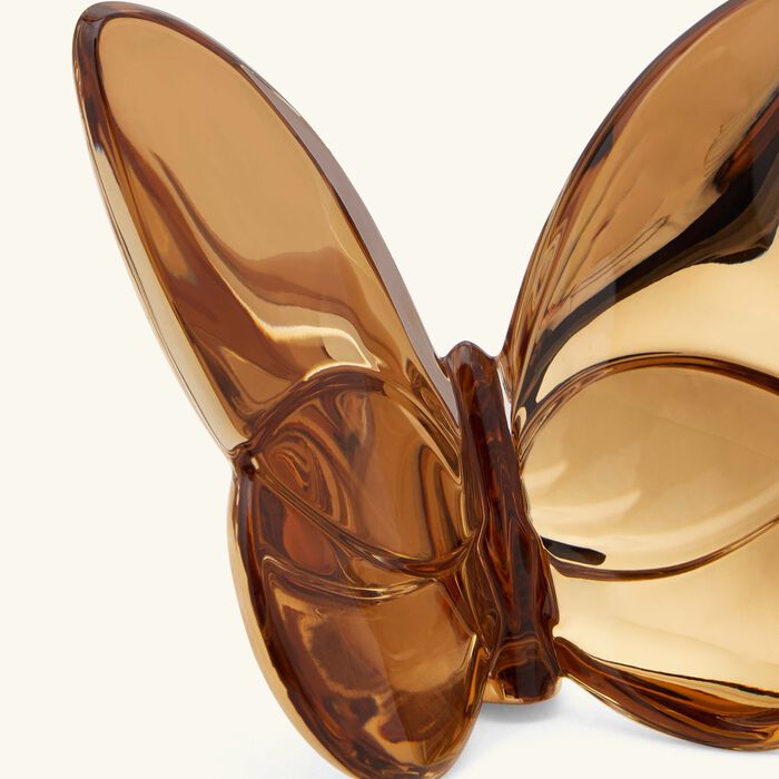 baccarat papillon lucky gilded butterfly figurine mini brown