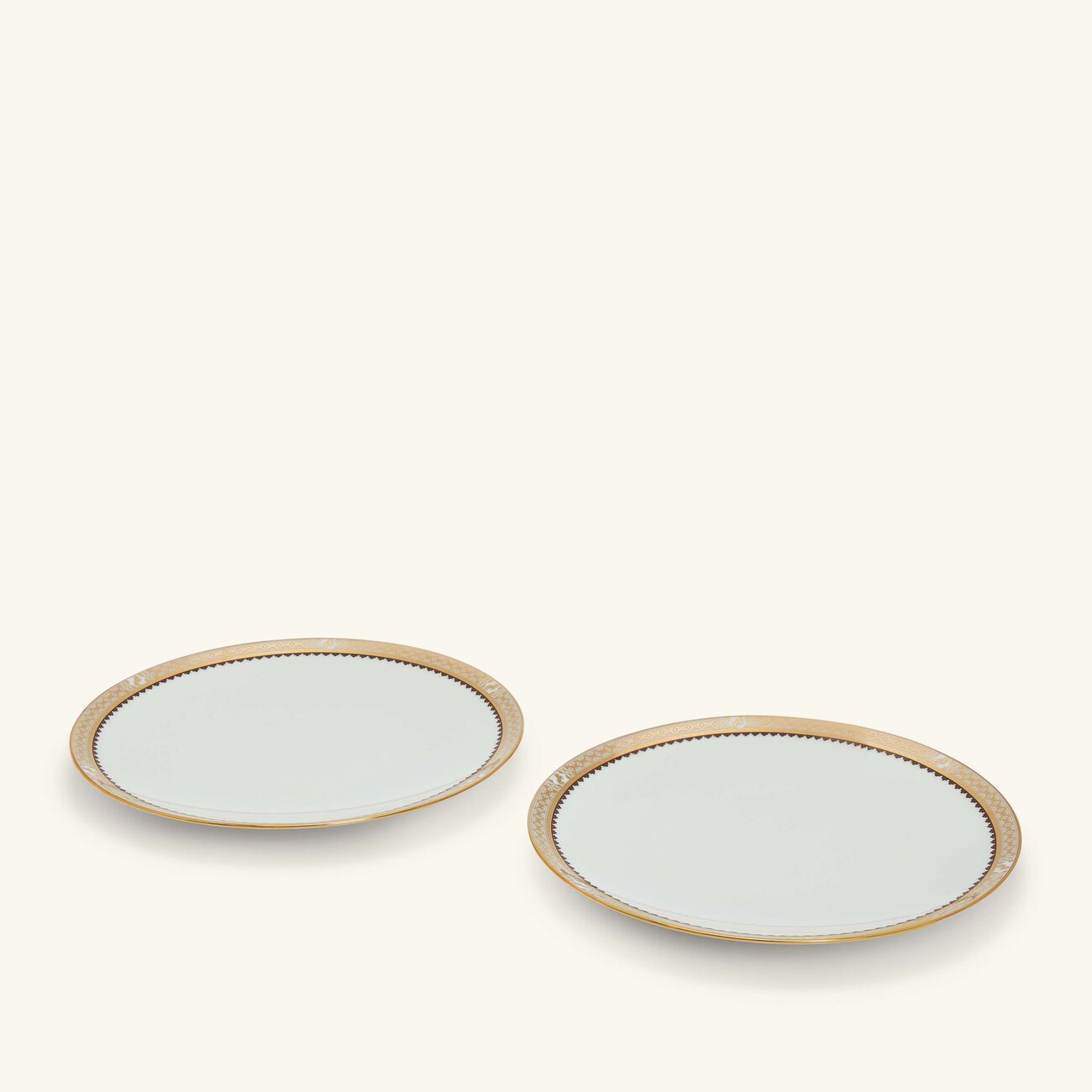 haviland cavalier royal dinner plate round gold 28cm set of 2