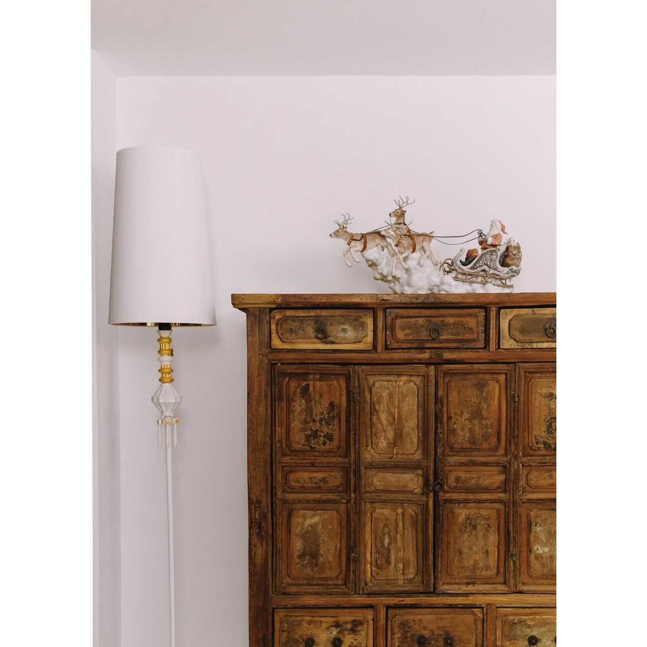 lladro santa s midnight ride sleigh sculpture medium white