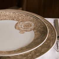 versace barocco beige dinner plate round 28 cm