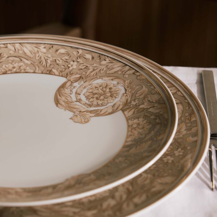 versace barocco beige dinner plate round 28 cm