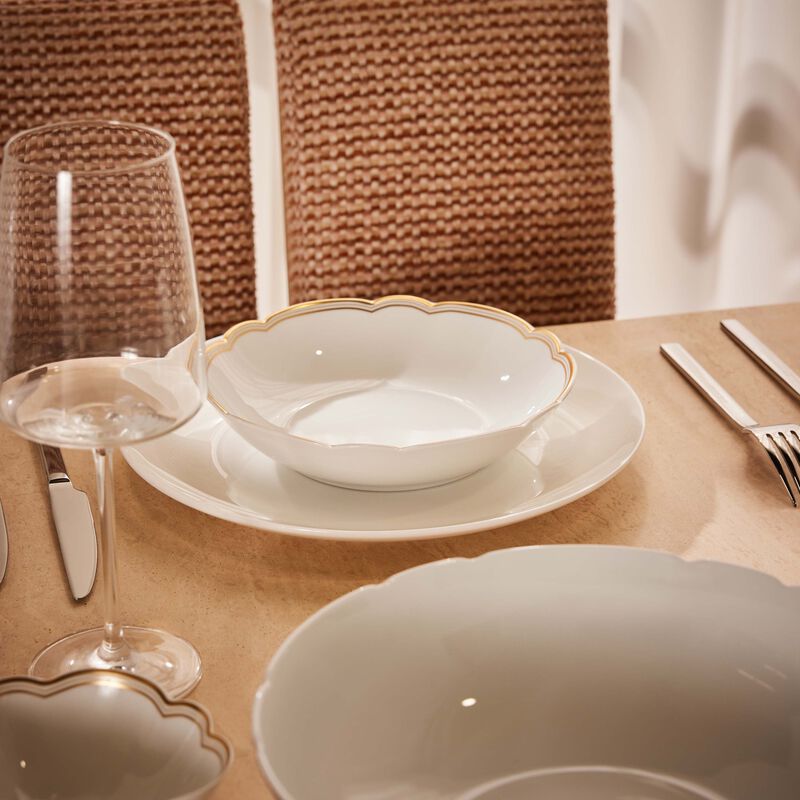 bernardaud pompadour soup plate round gold 19cm
