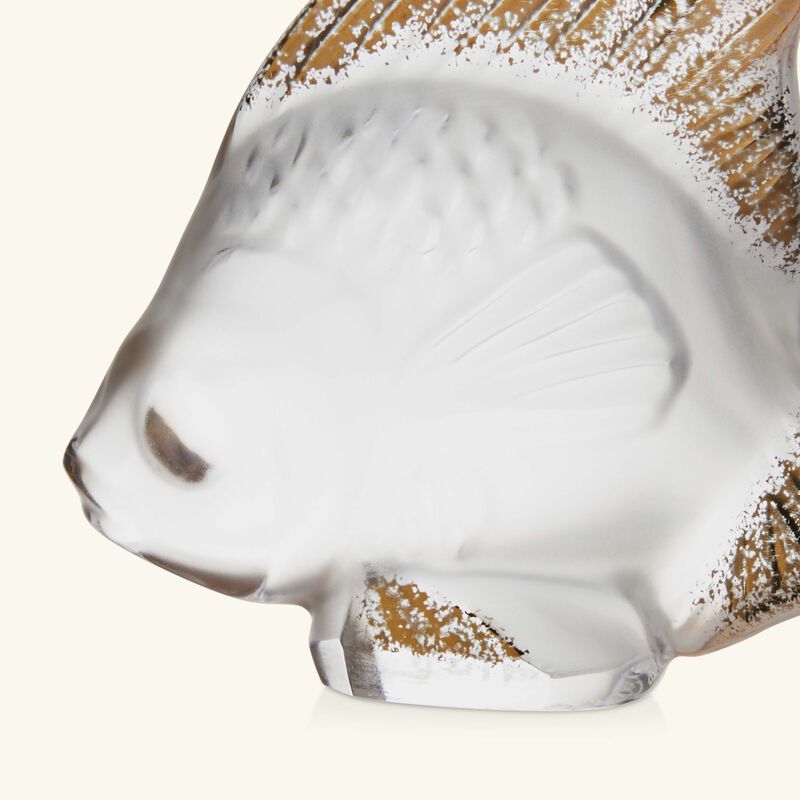 lalique fish figurine mini clear   gold