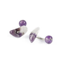 Cufflinks Amethyst.Silver, small