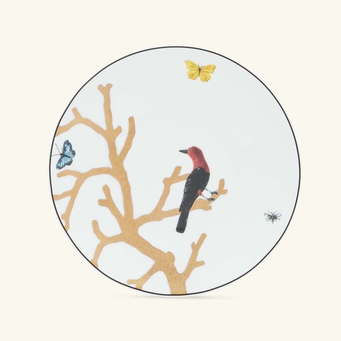 bernardaud aux oiseaux bread   butter plate round gold 16cm