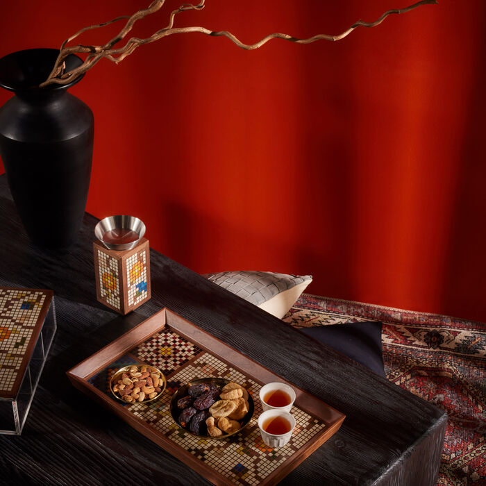 aya the art of living multiple mosques serving tray rectangular large brown