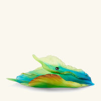daum fleur de paon centrepiece green