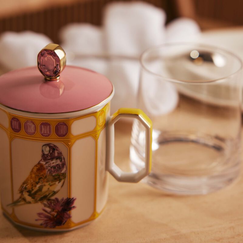 rosenthal idyllia mug with lid finch yellow