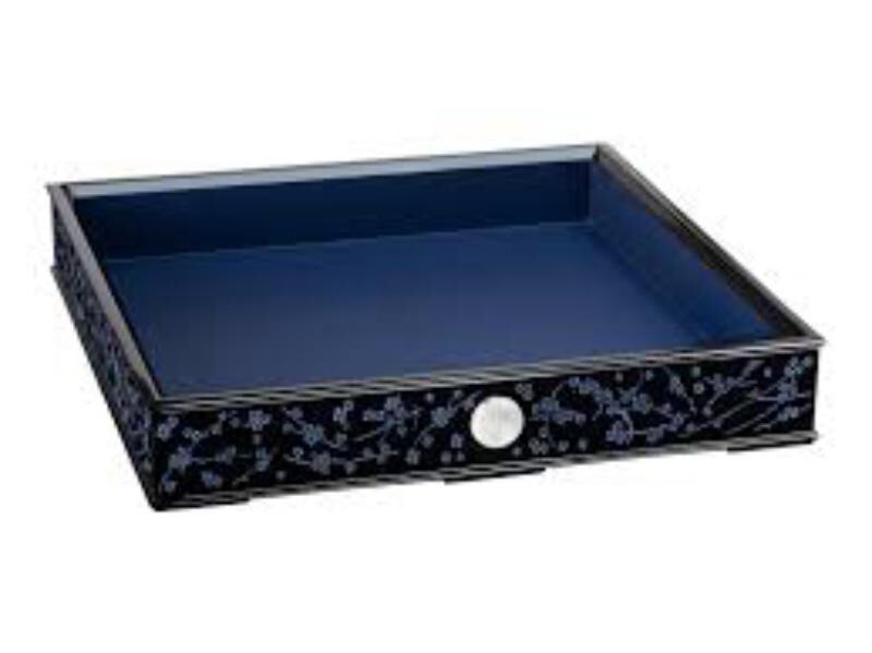 Fleurs De Cerisiers Lacquer Wood Tray, Large, large