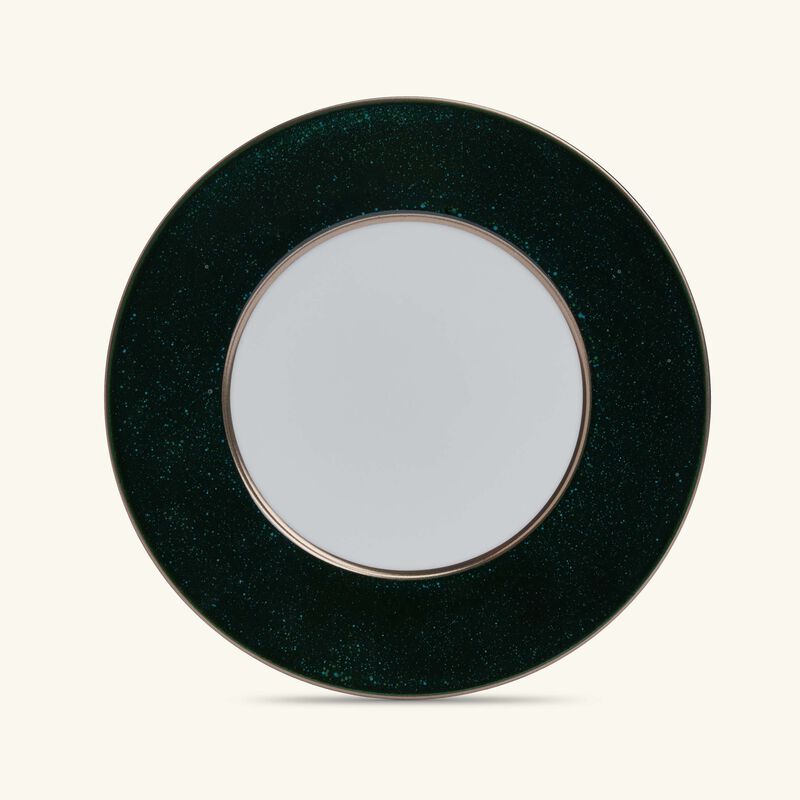 bernardaud vert marais service plate round black