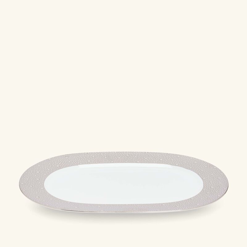 bernardaud ecume serving platter oval silver 35cm