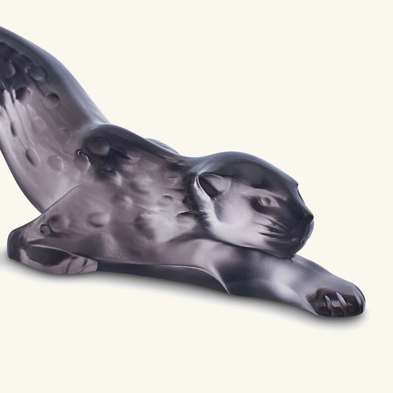 lalique zeila panther sculpture small black