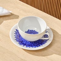 bernardaud in bloom coffee cup   saucer blue set of 2