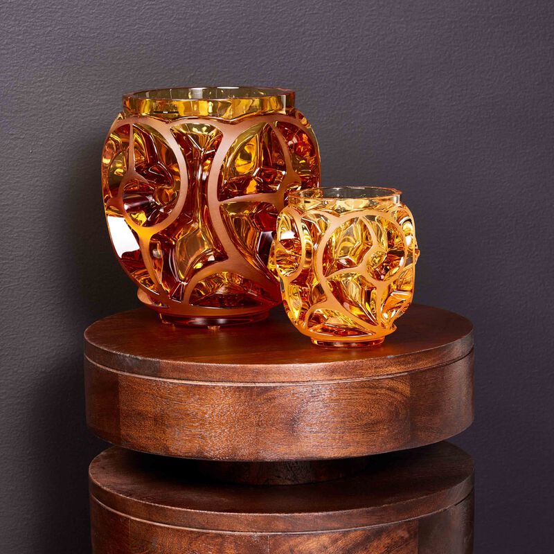 Tourbillons Vase Small Yellow lalique tourbillons vase small yellow
