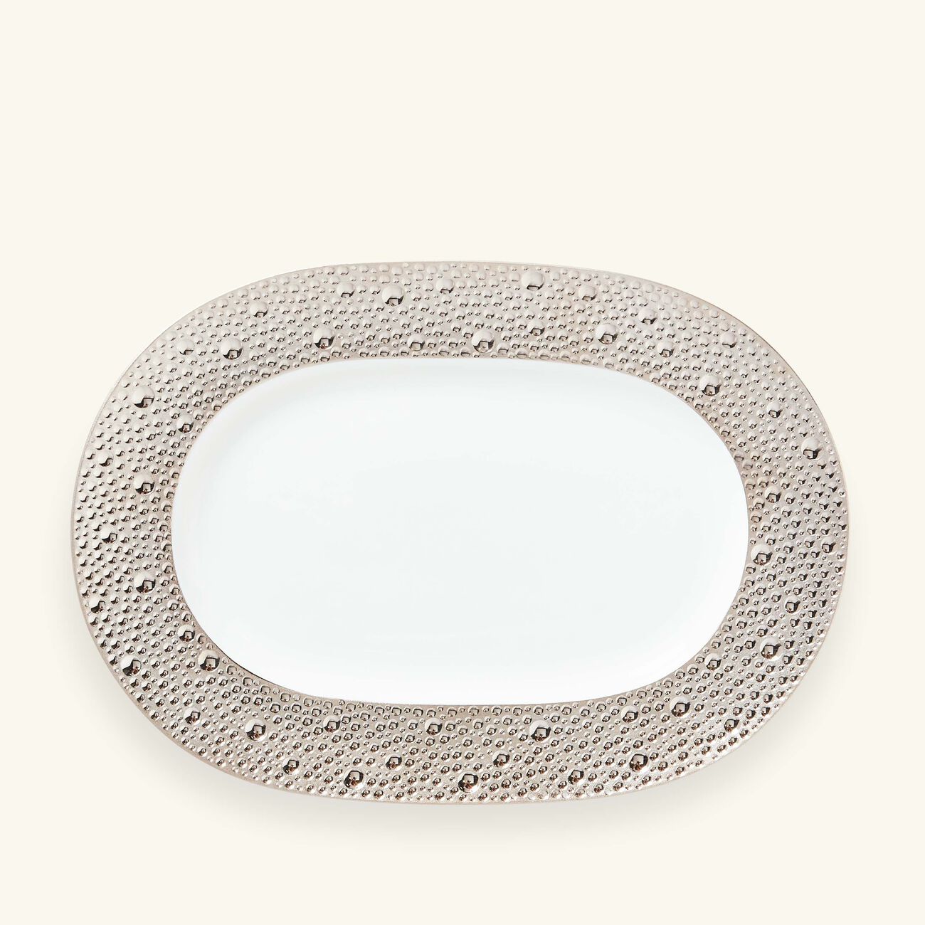bernardaud ecume serving platter oval silver 21cm