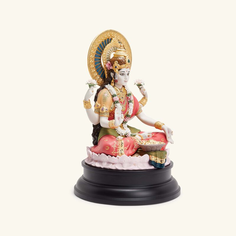 lladro goddess lakshmi sculpture large red