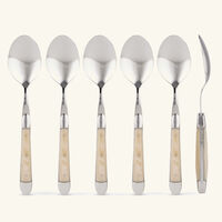 forge de laguiole acrylic handle soup spoon silver set of 6