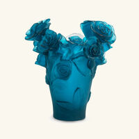 daum rose passion vase small blue