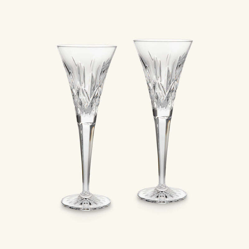 waterford lismore champagne glass clear set of 2