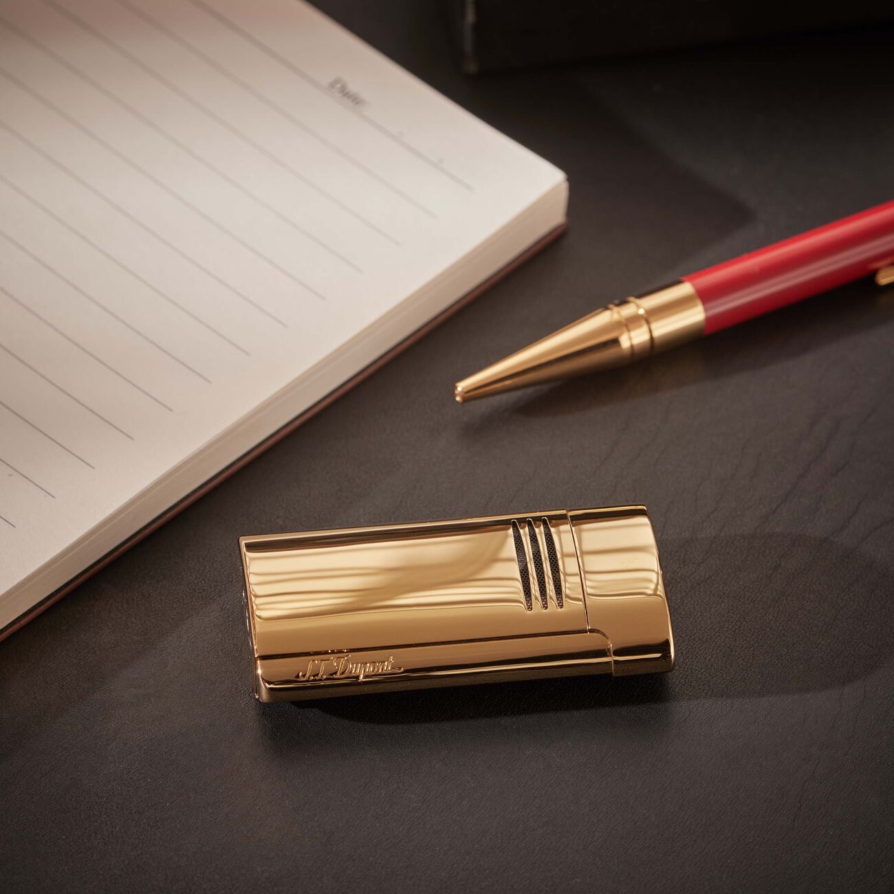 st dupont megajet lighter gold