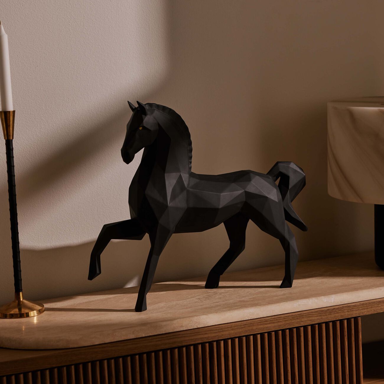 lladro horse sculpture large black