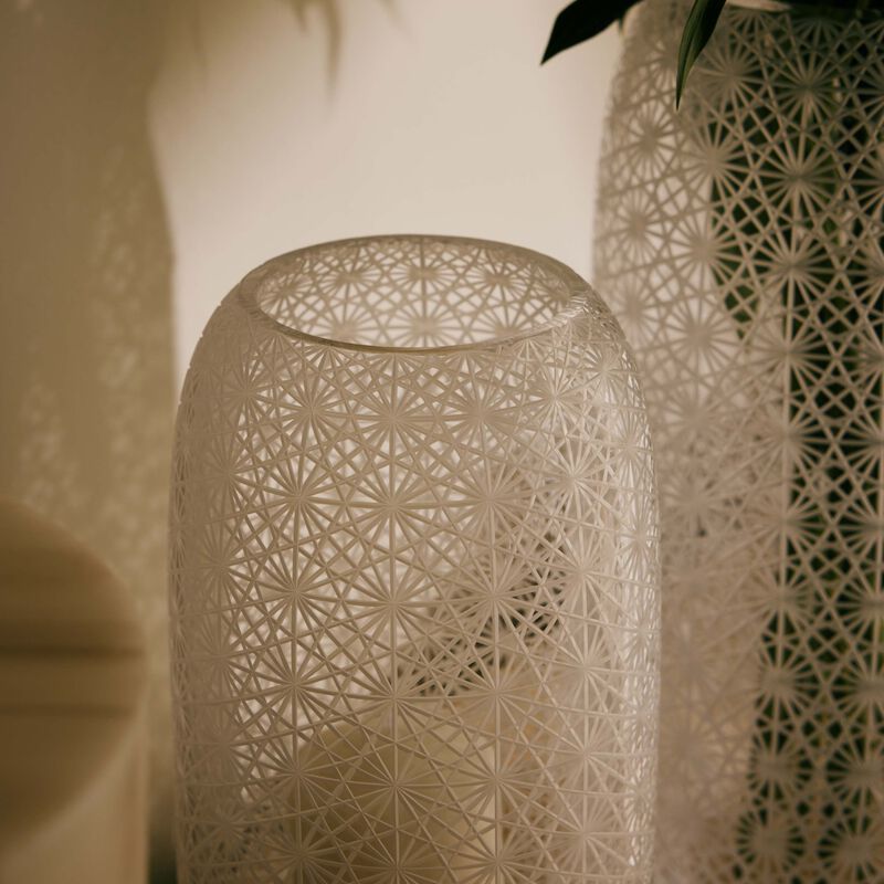 روكل مزهرية أوديت مستديرة شفافة بحجم متوسط