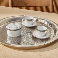 Maille Platine Moka Coffee Cup & Saucer Set Of 2 White bernardaud maille platine moka coffee cup saucer set of 2 white