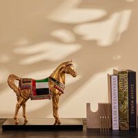 villari al rammah uae flag arabic horse sculpture gold limited edition