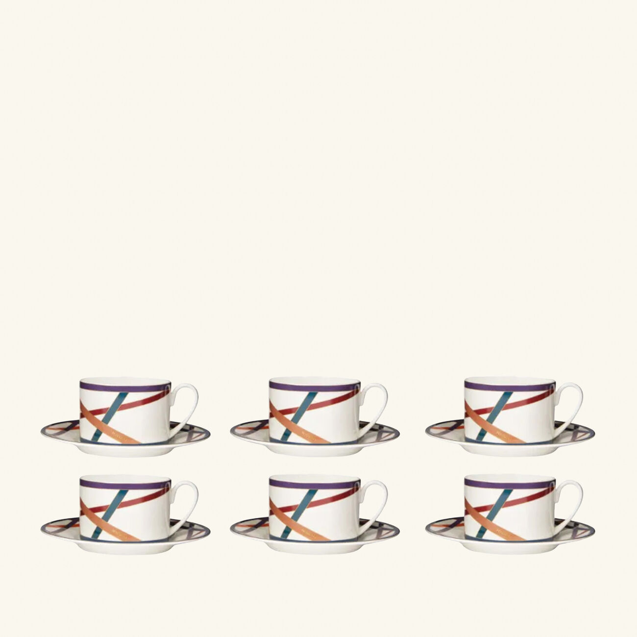 missoni home nastri tea cup saucer multicolor set of 6