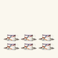 missoni home nastri tea cup saucer multicolor set of 6