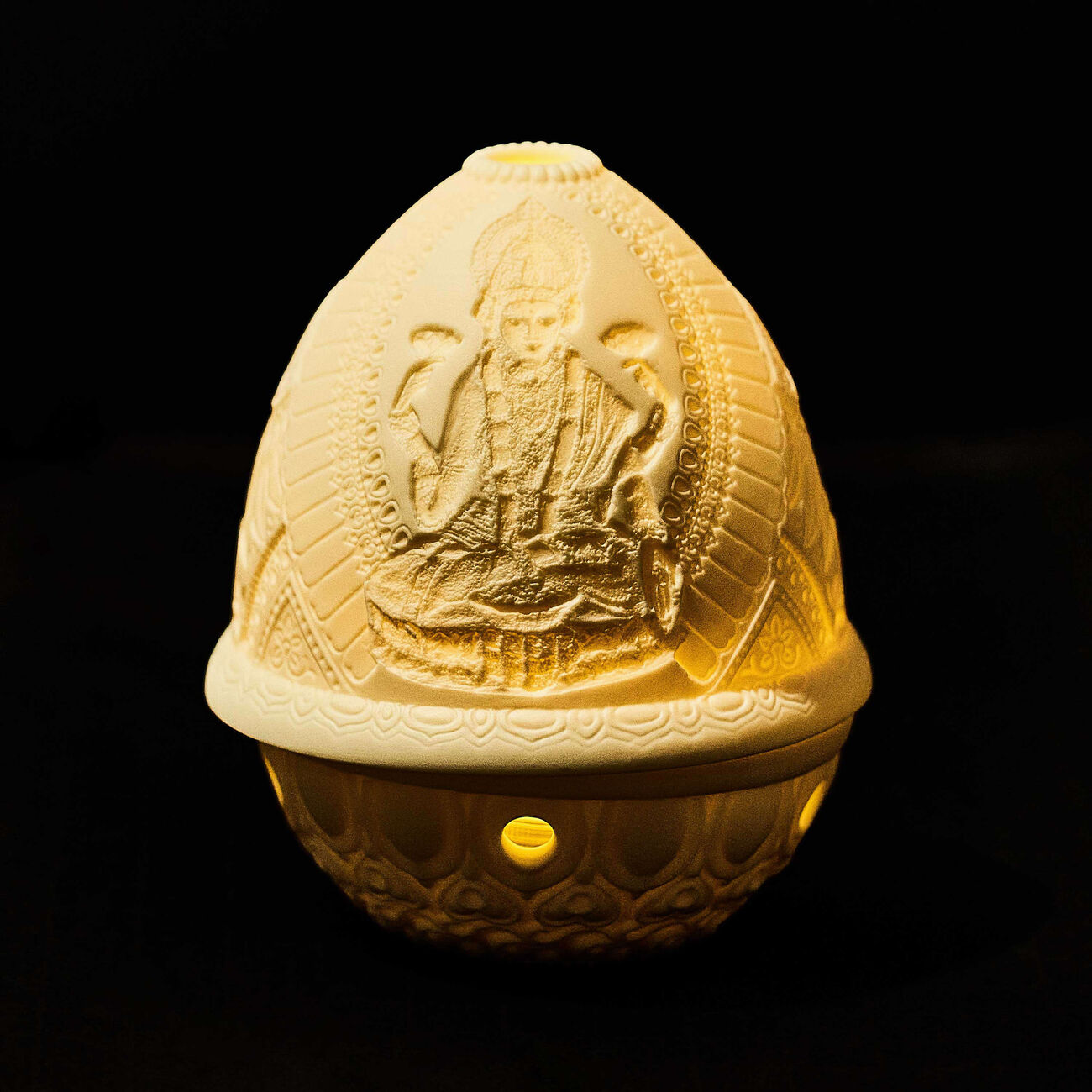lladro lithophane votive light   goddess lakshmi